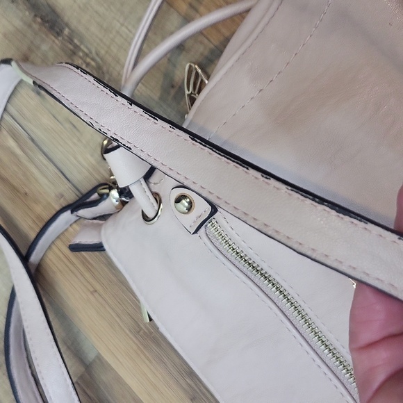 JESSICA SIMPSON Pink Faux Leather Crossbody with Removable Butterfly Key Charm - Picture 15 of 16